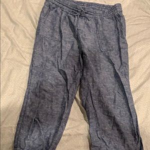 Chambray cropped pants